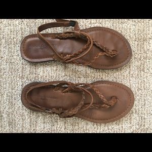 Brown braided sandal